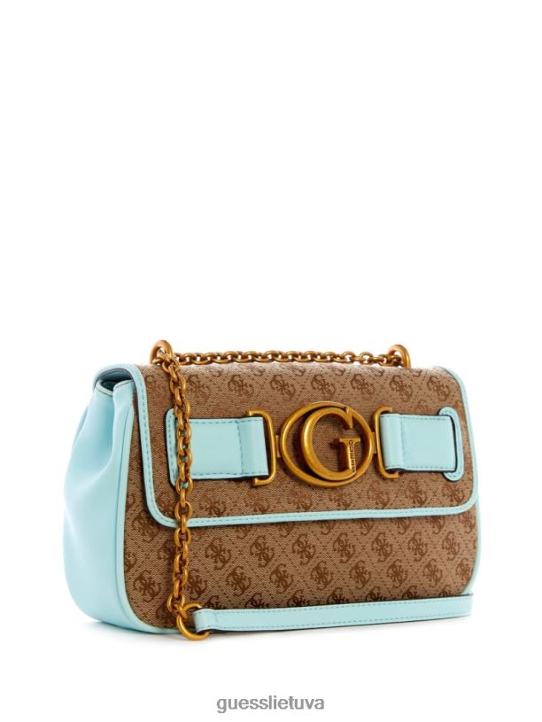 moterys GUESS 6NLN3255 krepšiai latte/surf aviana kabrioletas skersinis
