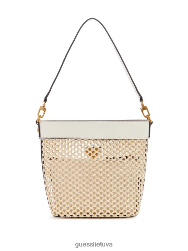 moterys GUESS 6NLN2886 krepšiai dramblio kaulo vikky šiaudinis kibiras