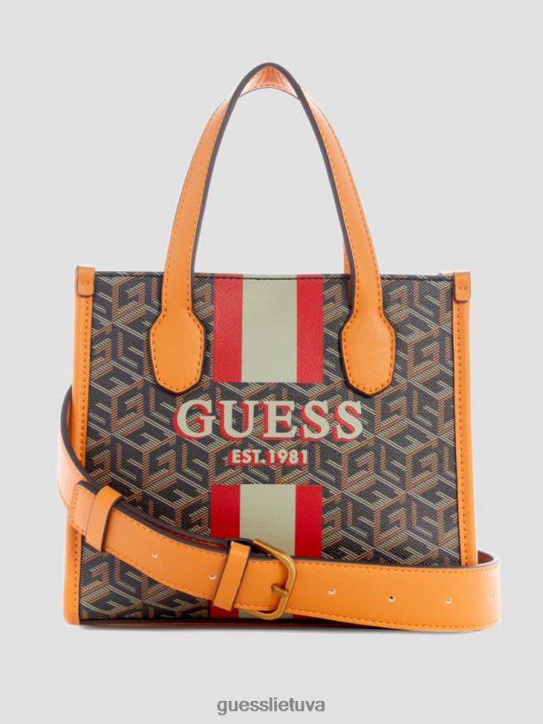 moterys GUESS 6NLN2890 krepšiai juodas Auksas Silvana mini krepšeliai