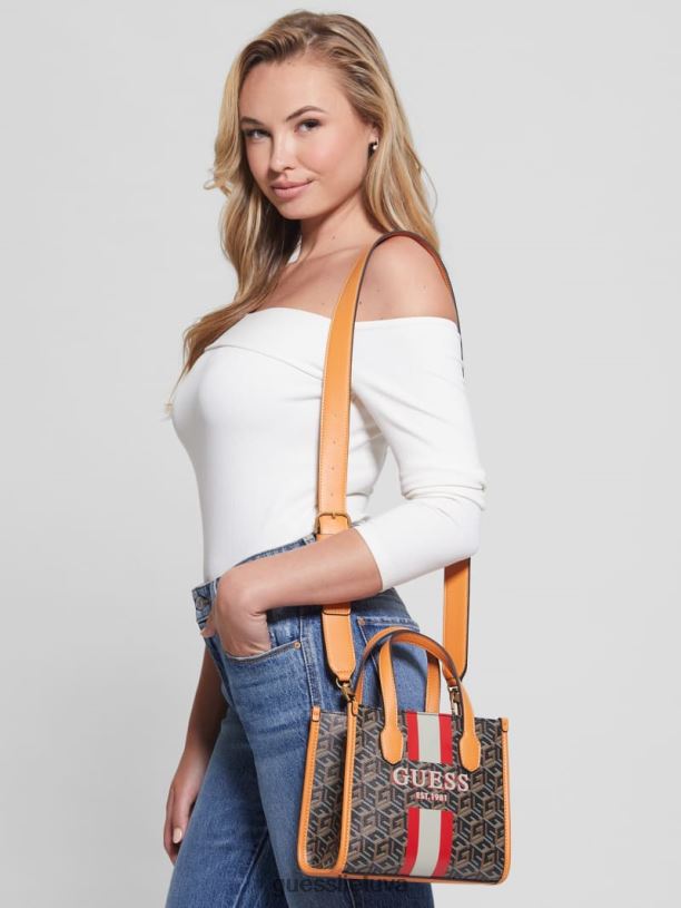 moterys GUESS 6NLN2890 krepšiai juodas Auksas Silvana mini krepšeliai