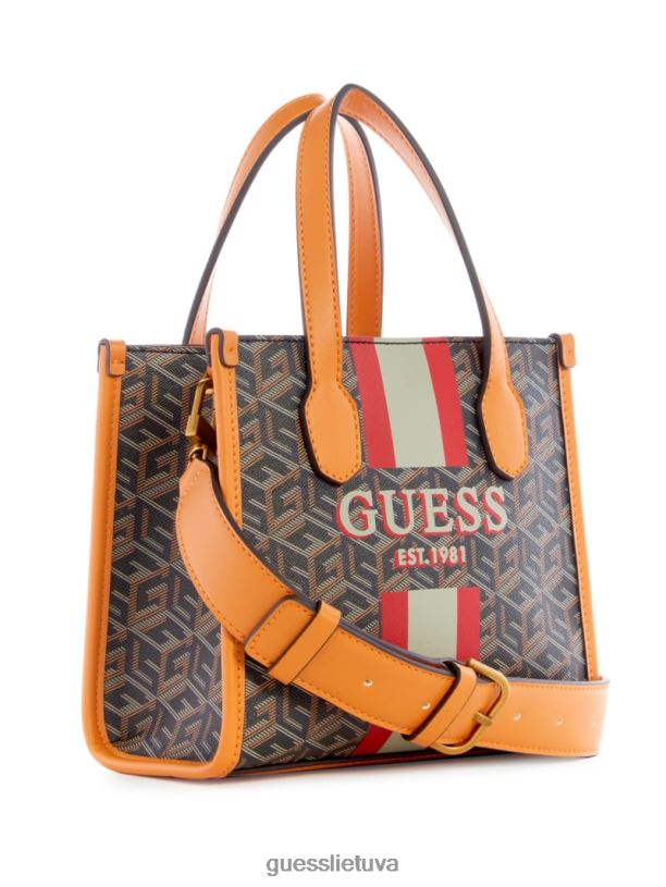 moterys GUESS 6NLN2890 krepšiai juodas Auksas Silvana mini krepšeliai