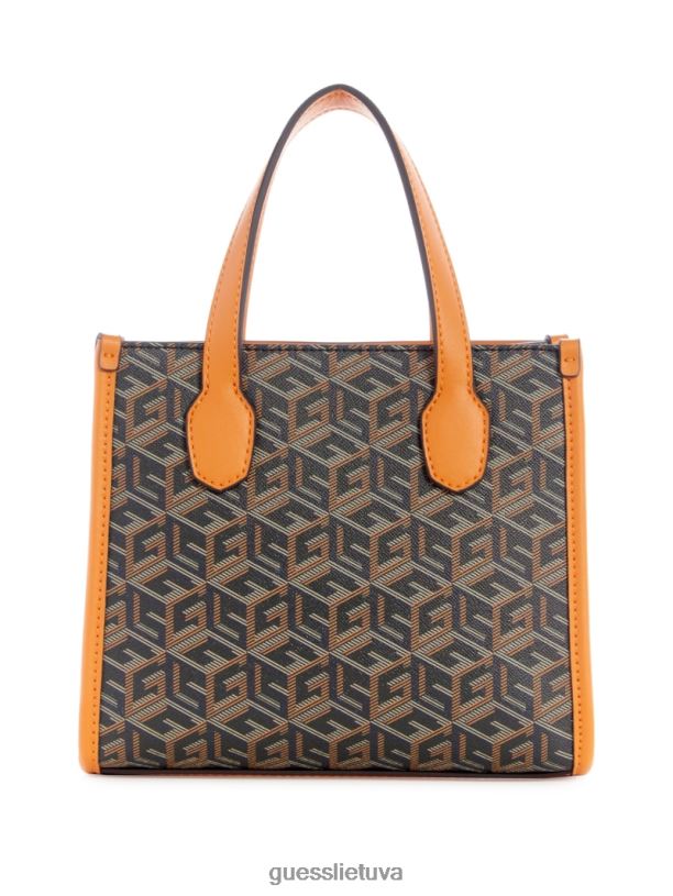 moterys GUESS 6NLN2890 krepšiai juodas Auksas Silvana mini krepšeliai