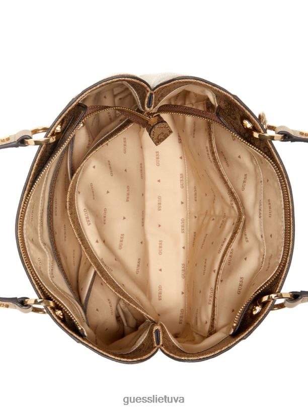 moterys GUESS 6NLN3074 krepšiai latte logotipas noelle quattro g mažas noel tote