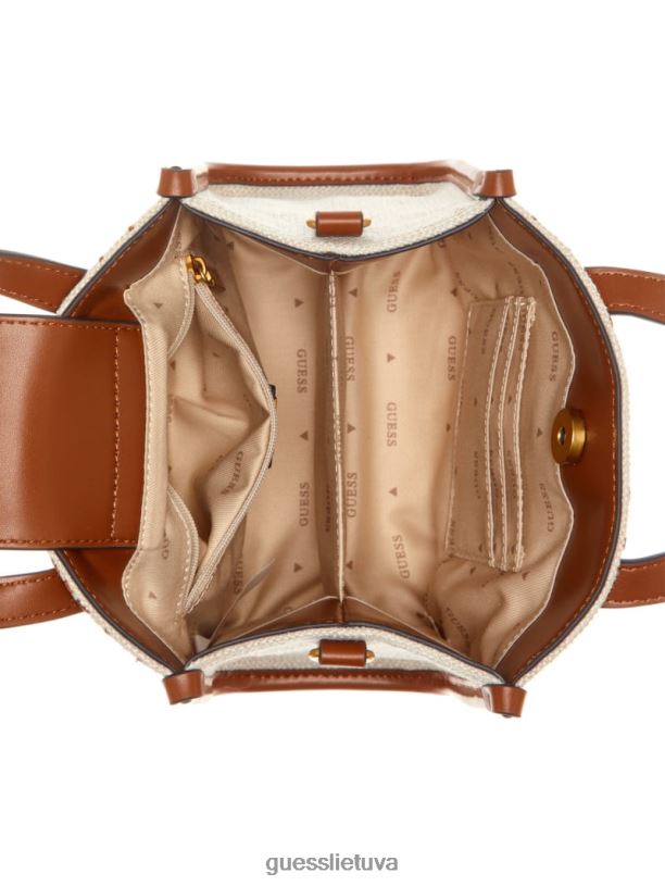 moterys GUESS 6NLN3079 krepšiai smiltainio plovimas Silvana siuvinėta drobė mini dėklas