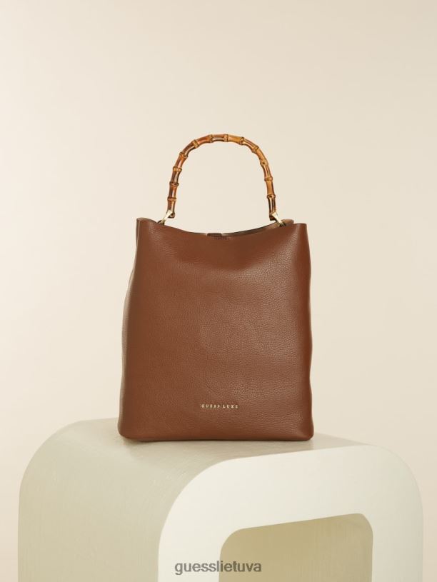 moterys GUESS 6NLN3089 krepšiai rudas aida odinis valkata krepšys