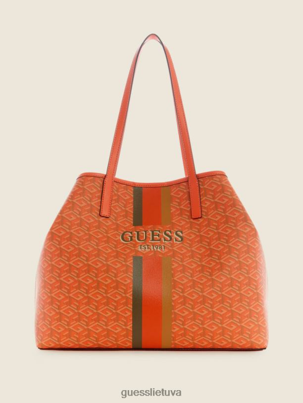 moterys GUESS 6NLN3103 krepšiai oranžinis logotipas vikky didelis krepšys