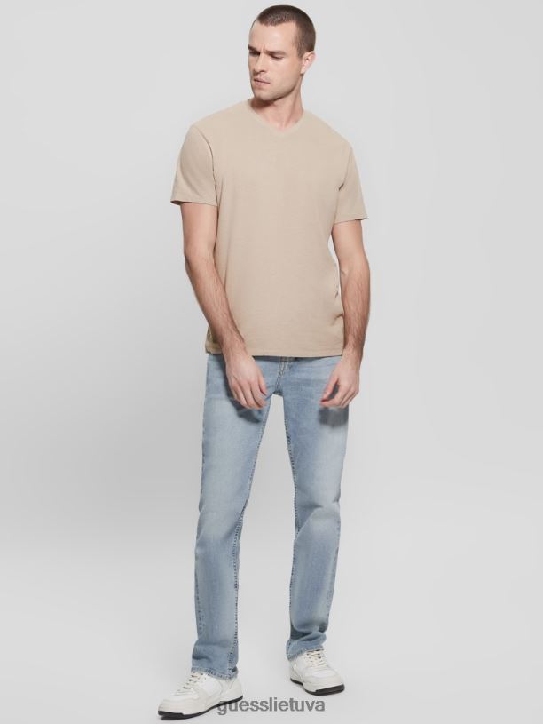 vyrų GUESS 6NLN3956 drabužiai fletcher tiesūs džinsai