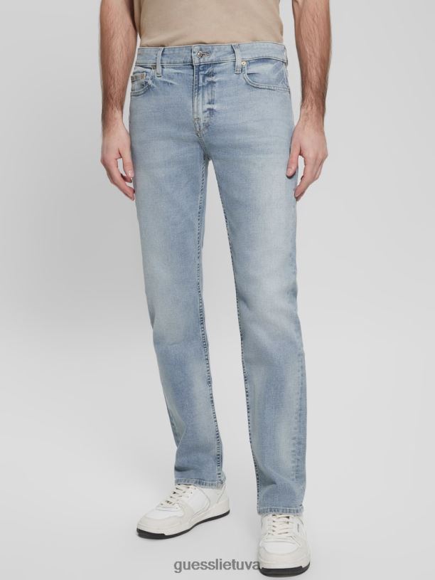 vyrų GUESS 6NLN3956 drabužiai fletcher tiesūs džinsai