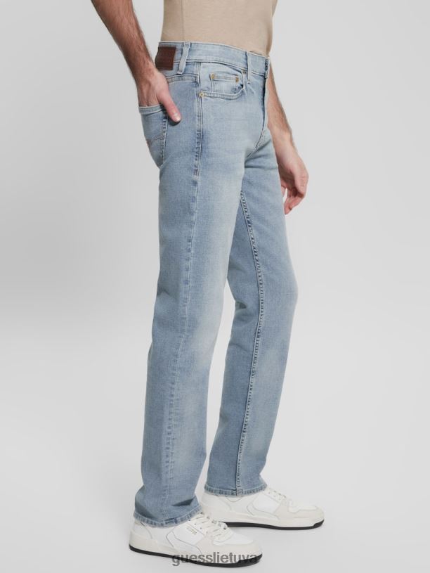 vyrų GUESS 6NLN3956 drabužiai fletcher tiesūs džinsai