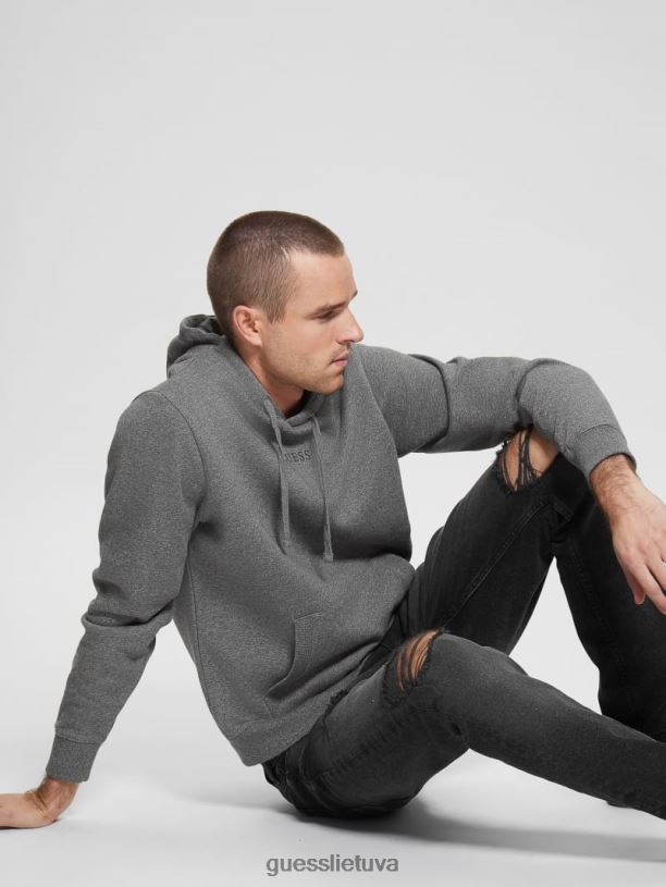 vyrų GUESS 6NLN3973 drabužiai vidurnakčio tamsūs viržiai eko roy džemperis su logotipu