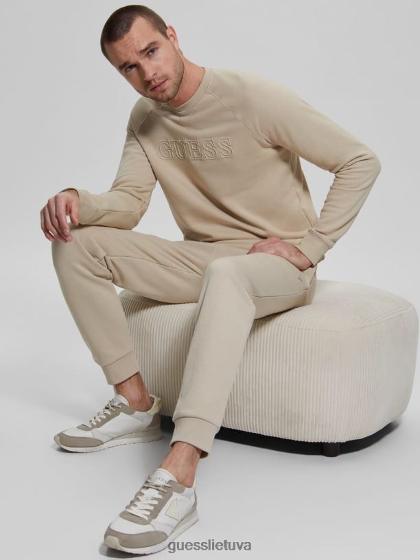 vyrų GUESS 6NLN3999 drabužiai cemento ekologinis aldwin logotipo megztinis
