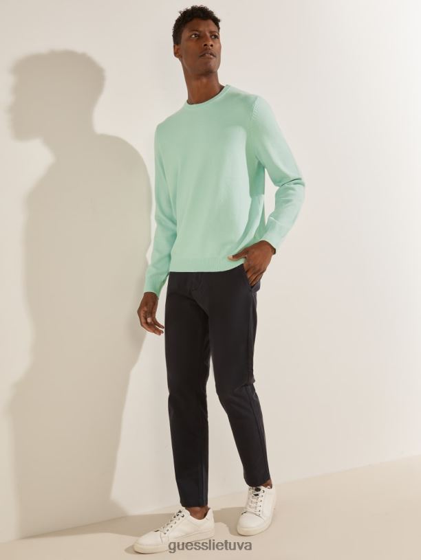 vyrų GUESS 6NLN4175 drabužiai minkšta mėta Eco liam crew megztinis