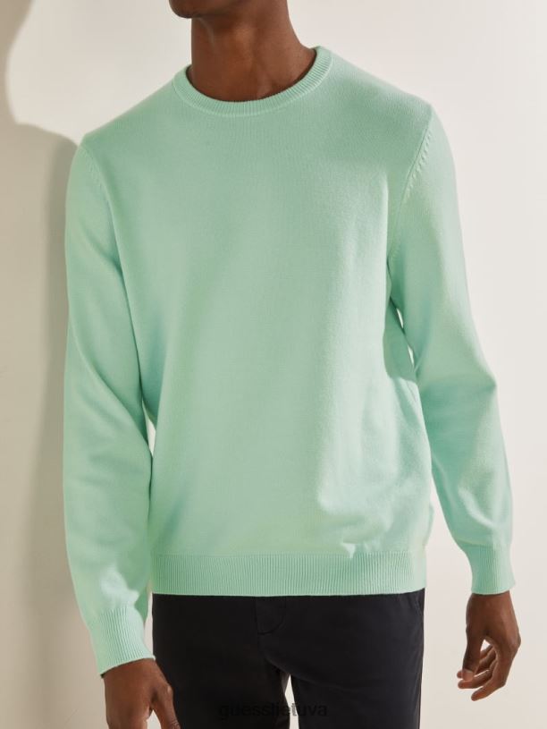 vyrų GUESS 6NLN4175 drabužiai minkšta mėta Eco liam crew megztinis