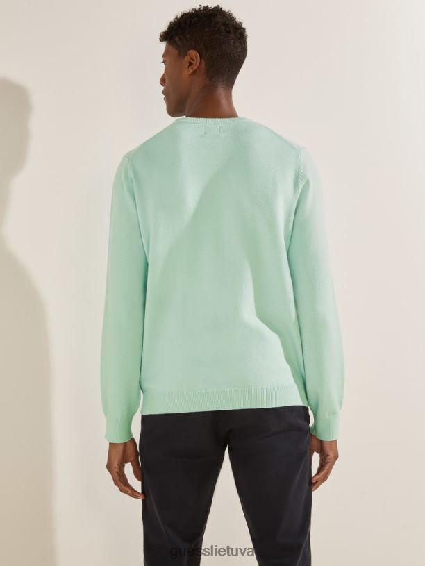 vyrų GUESS 6NLN4175 drabužiai minkšta mėta Eco liam crew megztinis