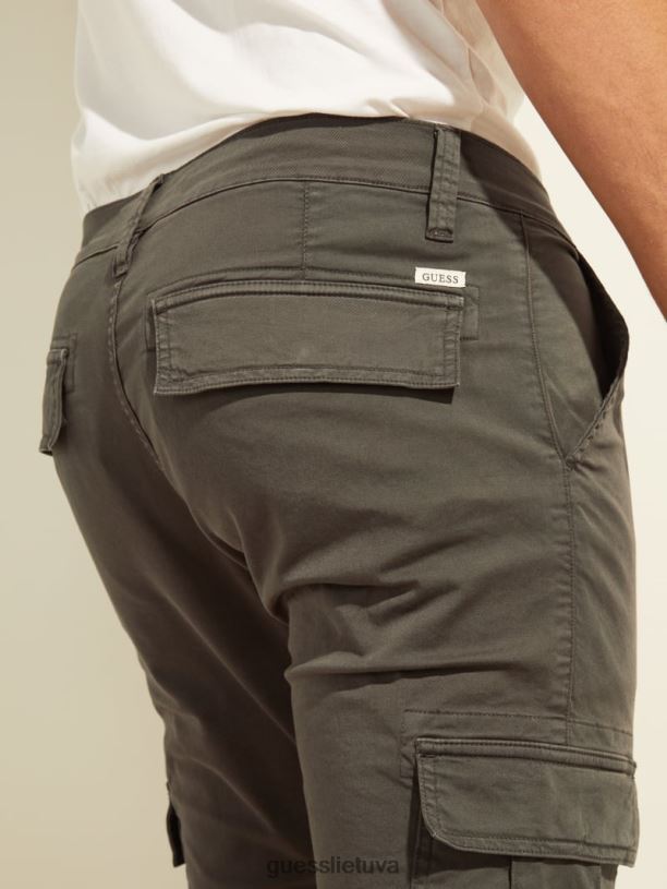 vyrų GUESS 6NLN4128 drabužiai medžiotojas žalias multi lonta klasikines cargo kelnes