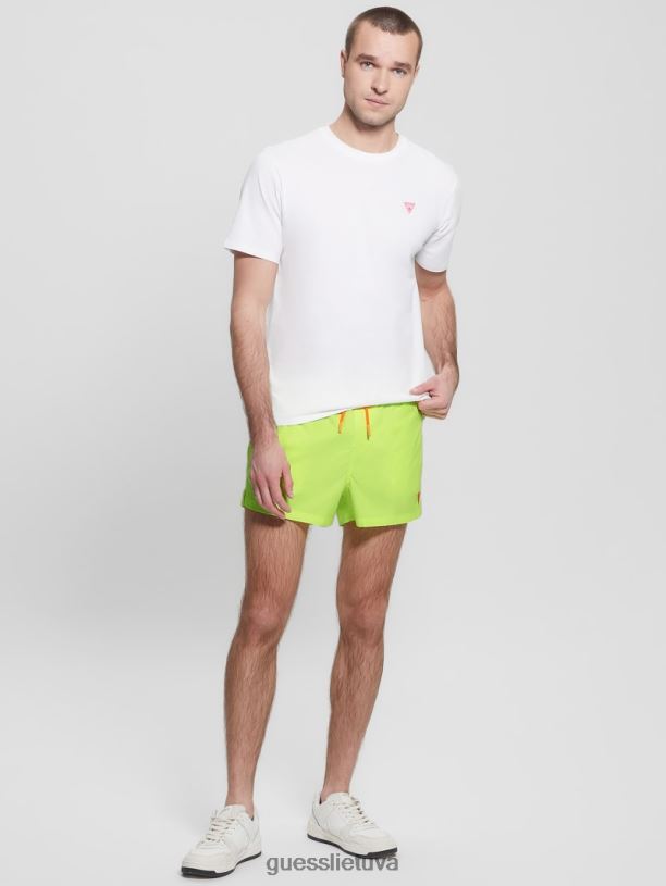 vyrų GUESS 6NLN4023 drabužiai visiškai baltas marškinėliai su ekologišku logotipu