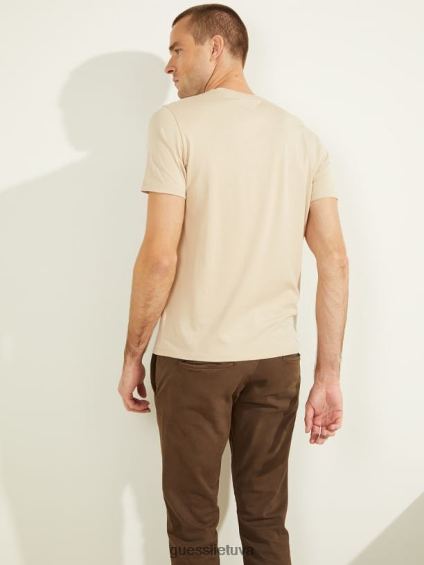 vyrų GUESS 6NLN4054 drabužiai klajoklis marškinėliai su išsiuvinėtu logotipu