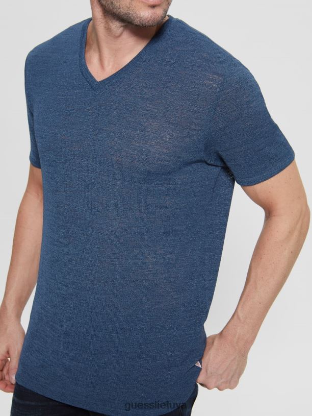 vyrų GUESS 6NLN4062 drabužiai kobalto mėlyna marlės marškinėliai