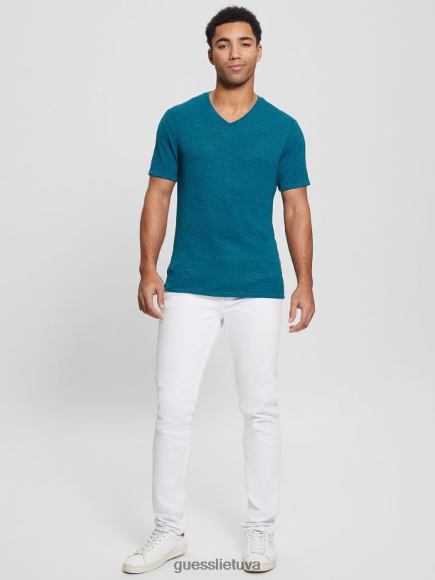 vyrų GUESS 6NLN4081 drabužiai rifas mėlynas marlės marškinėliai