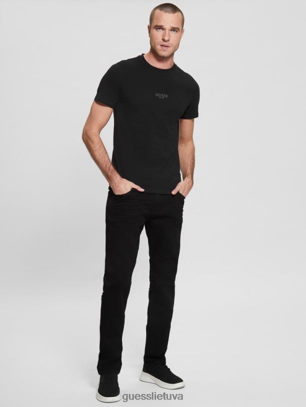 vyrų GUESS 6NLN4082 drabužiai juodas eco aidy marškinėliai