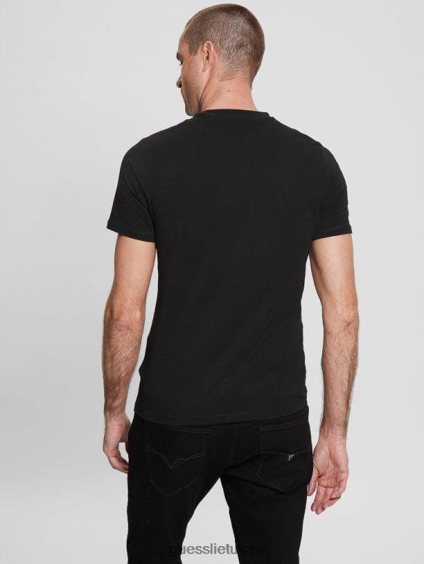 vyrų GUESS 6NLN4082 drabužiai juodas eco aidy marškinėliai