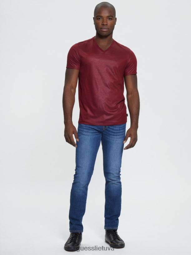 vyrų GUESS 6NLN4086 drabužiai vino mason yoke v formos kaklo marškinėliai