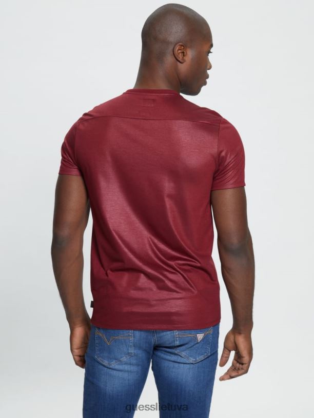 vyrų GUESS 6NLN4086 drabužiai vino mason yoke v formos kaklo marškinėliai