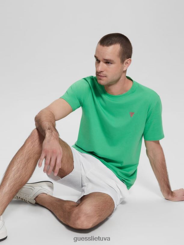vyrų GUESS 6NLN4100 drabužiai pusiausvyra žalia marškinėliai su ekologišku logotipu