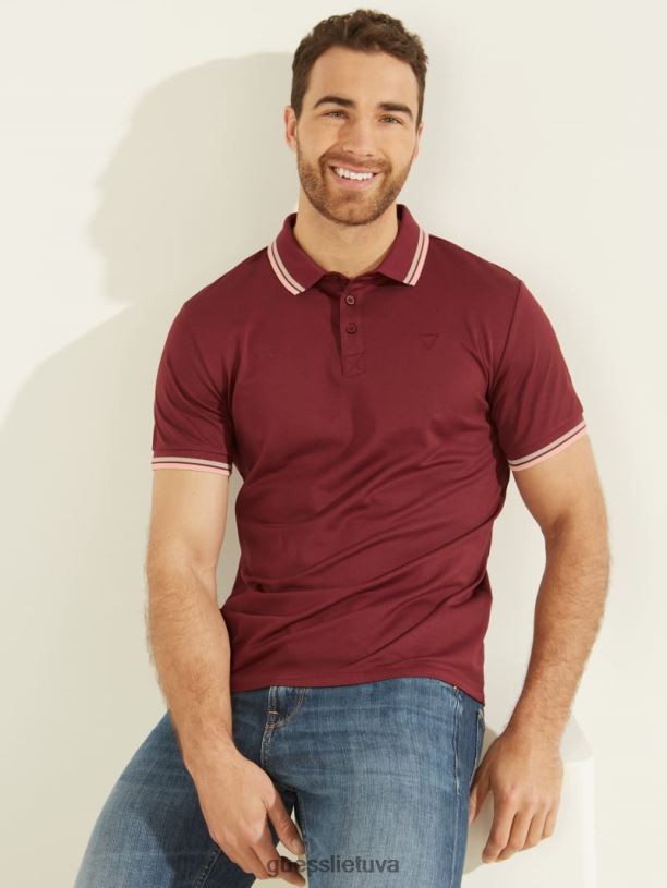 vyrų GUESS 6NLN4141 drabužiai vino sportinis pique polo
