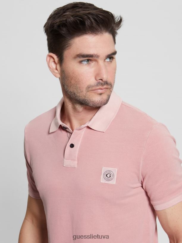 vyrų GUESS 6NLN3969 drabužiai skaistalai medvilnė išskalbtas polo