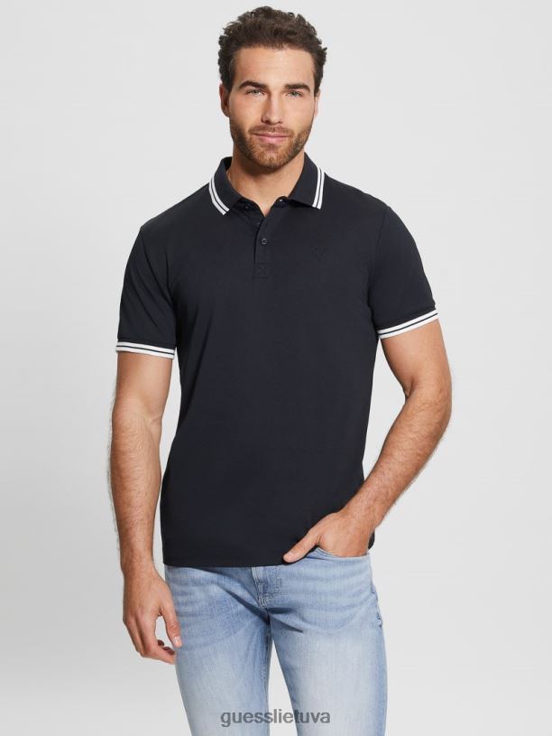 vyrų GUESS 6NLN3977 drabužiai mėlyna elegantiška sportinis pique polo