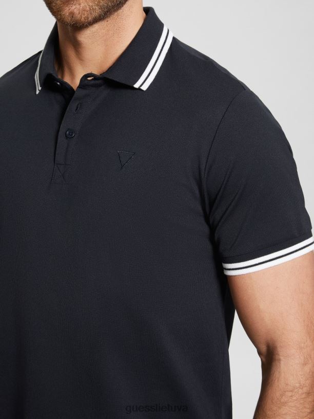 vyrų GUESS 6NLN3977 drabužiai mėlyna elegantiška sportinis pique polo