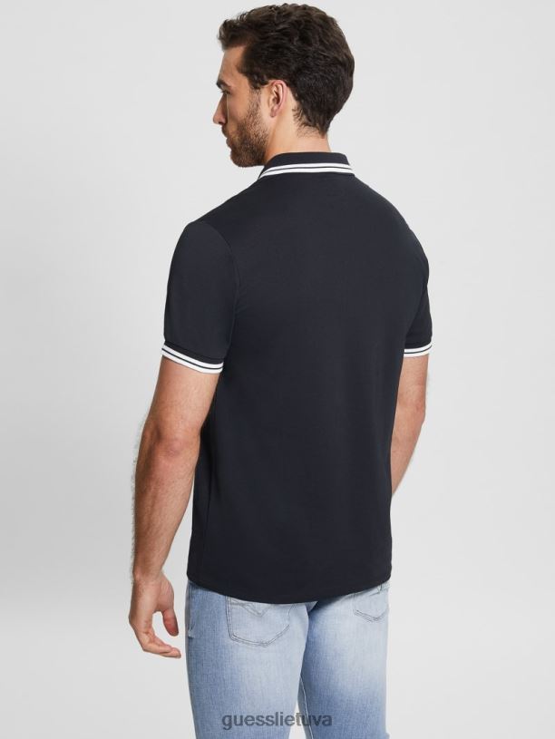 vyrų GUESS 6NLN3977 drabužiai mėlyna elegantiška sportinis pique polo