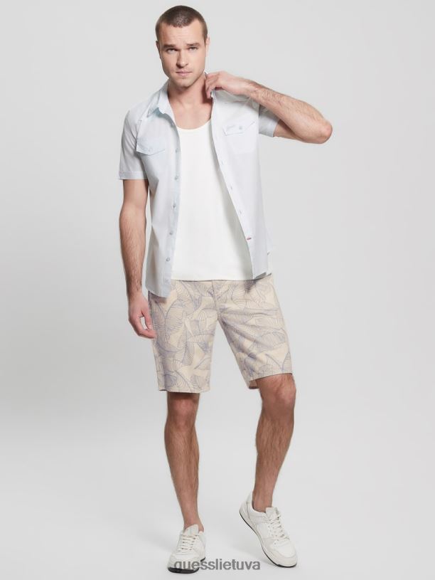 vyrų GUESS 6NLN3983 drabužiai poliarinė mėlyna notingamo marškinėliai