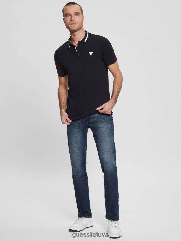 vyrų GUESS 6NLN4094 drabužiai mėlyna elegantiška ekologinis polo