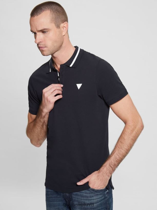 vyrų GUESS 6NLN4094 drabužiai mėlyna elegantiška ekologinis polo