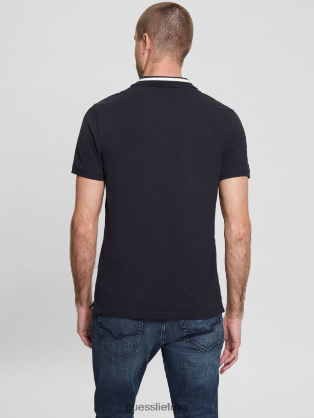 vyrų GUESS 6NLN4094 drabužiai mėlyna elegantiška ekologinis polo