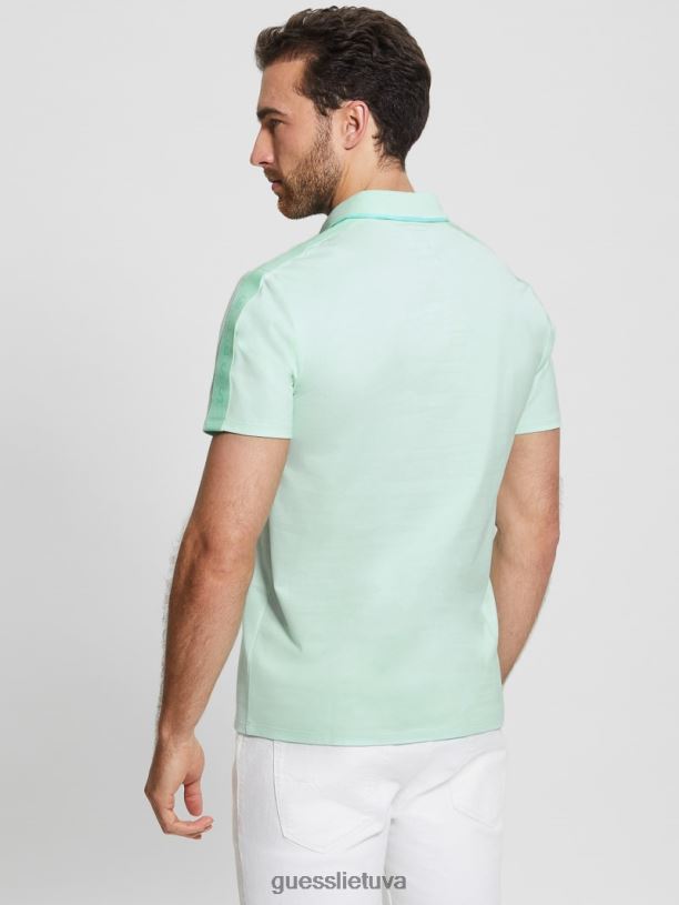 vyrų GUESS 6NLN4179 drabužiai minkštas vanduo Paul Pique tape polo marškinėliai