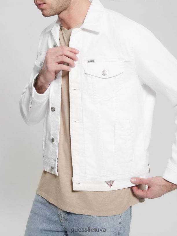 vyrų GUESS 6NLN3955 drabužiai optika balta ekologinė dillon striukė