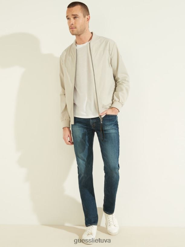 vyrų GUESS 6NLN4107 drabužiai pilka riba patogi skrydžio striukė