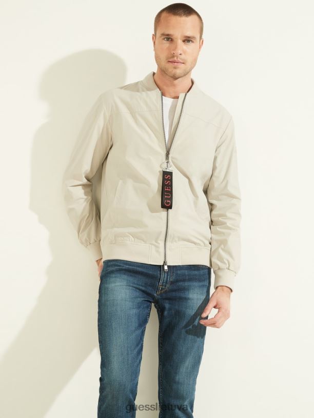 vyrų GUESS 6NLN4107 drabužiai pilka riba patogi skrydžio striukė