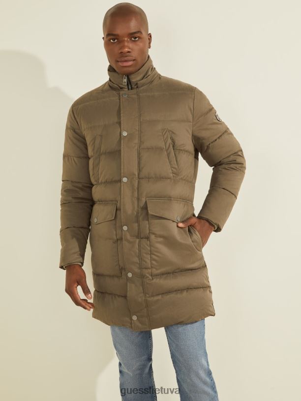 vyrų GUESS 6NLN4154 drabužiai bendras rudas alta nailoninė striukė