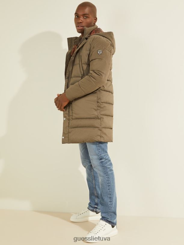 vyrų GUESS 6NLN4154 drabužiai bendras rudas alta nailoninė striukė