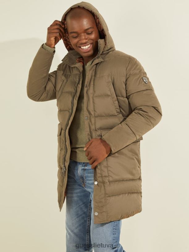 vyrų GUESS 6NLN4154 drabužiai bendras rudas alta nailoninė striukė