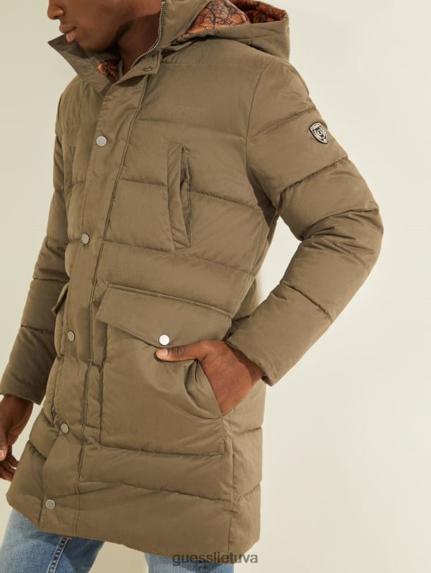 vyrų GUESS 6NLN4154 drabužiai bendras rudas alta nailoninė striukė