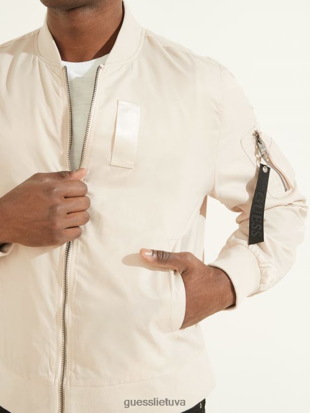 vyrų GUESS 6NLN4181 drabužiai prislopintas akmuo nailono skrydžio striukė