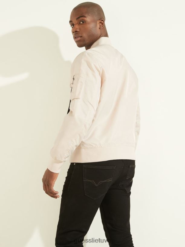 vyrų GUESS 6NLN4181 drabužiai prislopintas akmuo nailono skrydžio striukė