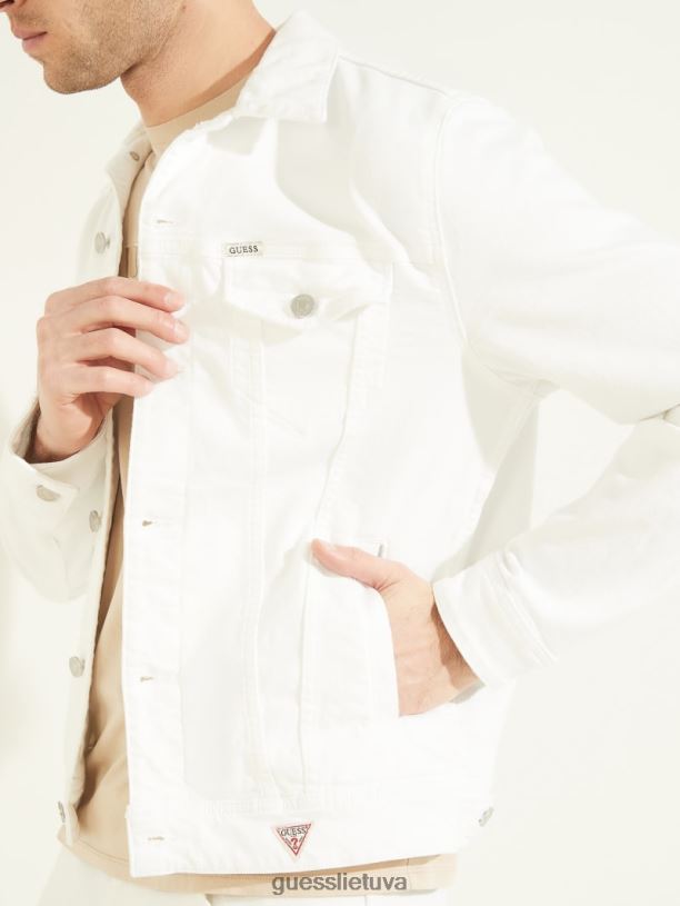 vyrų GUESS 6NLN4184 drabužiai optika balta dillon džinsinė striukė