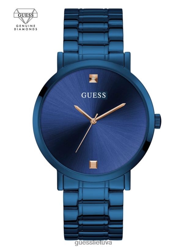 vyrų GUESS 6NLN3602 priedas mėlyna Analoginis deimantinis laikrodis