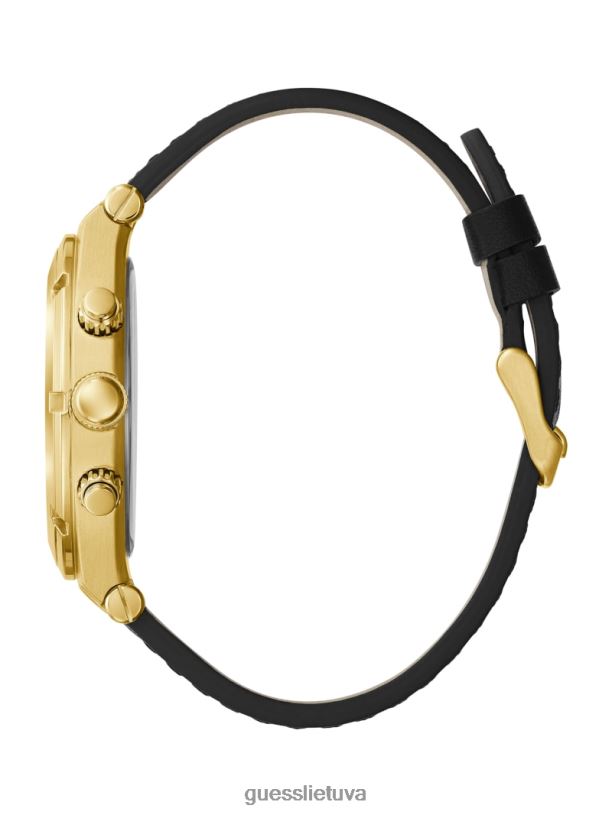 vyrų GUESS 6NLN3914 priedas auksas odinis daugiafunkcis laikrodis